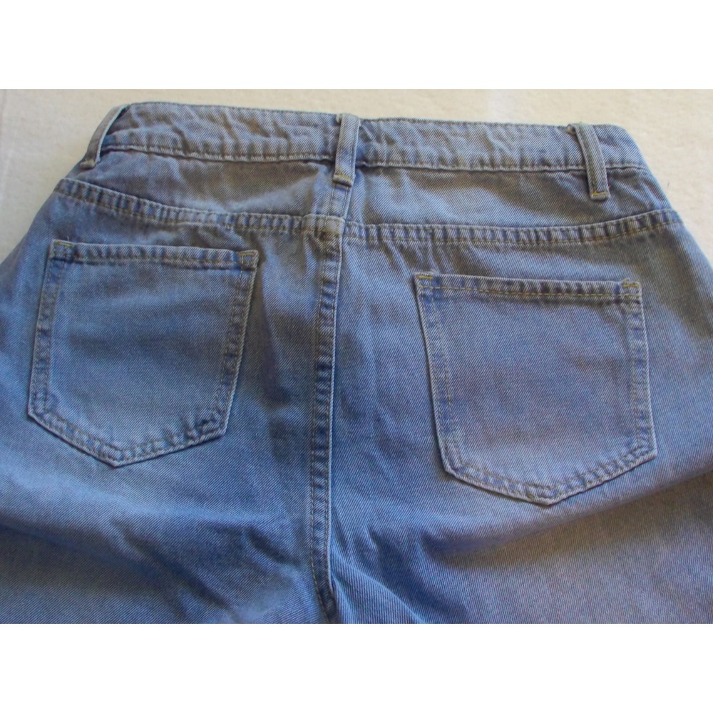 Light Wash Wide Leg Denim Jeans Blue Relaxed Fit Size M - Picture 2 of 7